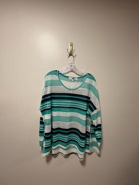 WF lightweight striped sweater colorful artsy business or casual contemporary